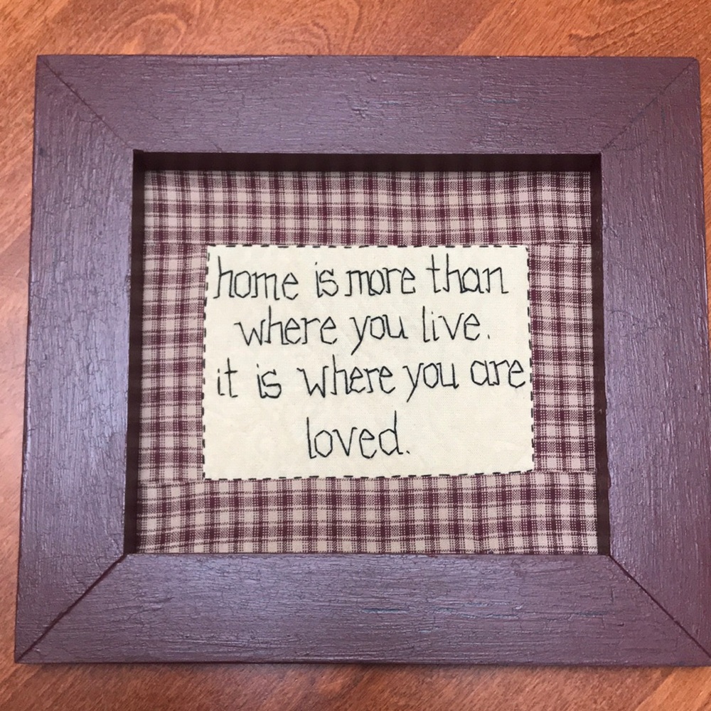 Stitched and customed framed folk art. Custom art